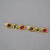 Colorful Gemstone Gold-Plated Earrings with 925 Silver Ear Pins