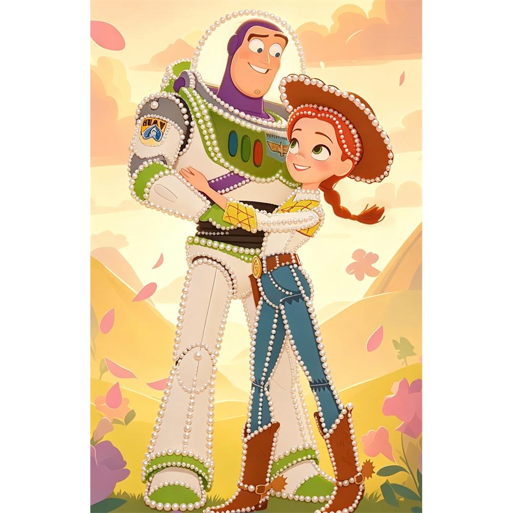 

Disney Pearl Painting Toy Story Buzz Lightyear and Tris Handmade DIY Pearl Gem Painting Pictures Crafts Special Shape Home Wall Decoration 30x40