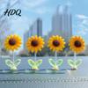 Süße Auto-Gadgets für den Innenraum Sonnenblumen-Armaturenbrett-Dekoration Harz-Wackelblumen-Ornament mit rutschfestem Klebeband Schüttelndes Rückspiegel-Ornament