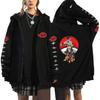 Anime Naruto Hooded Zip-Up Sweatshirt Men Women Streetwear Casual Couple Outwear