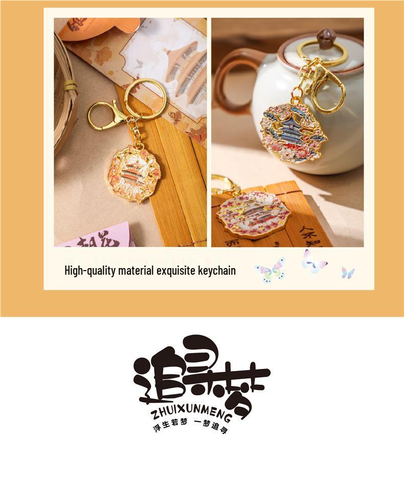 Original Design Beijing Elements Keychain & Bag Charm: Small Car Keyring Pendant Gift