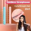 Portable USB Curling Iron Heats Up Fast Mini Dual Purpose Hair Straighteners Portable Hair Curler Flat Iron for All Hair Types