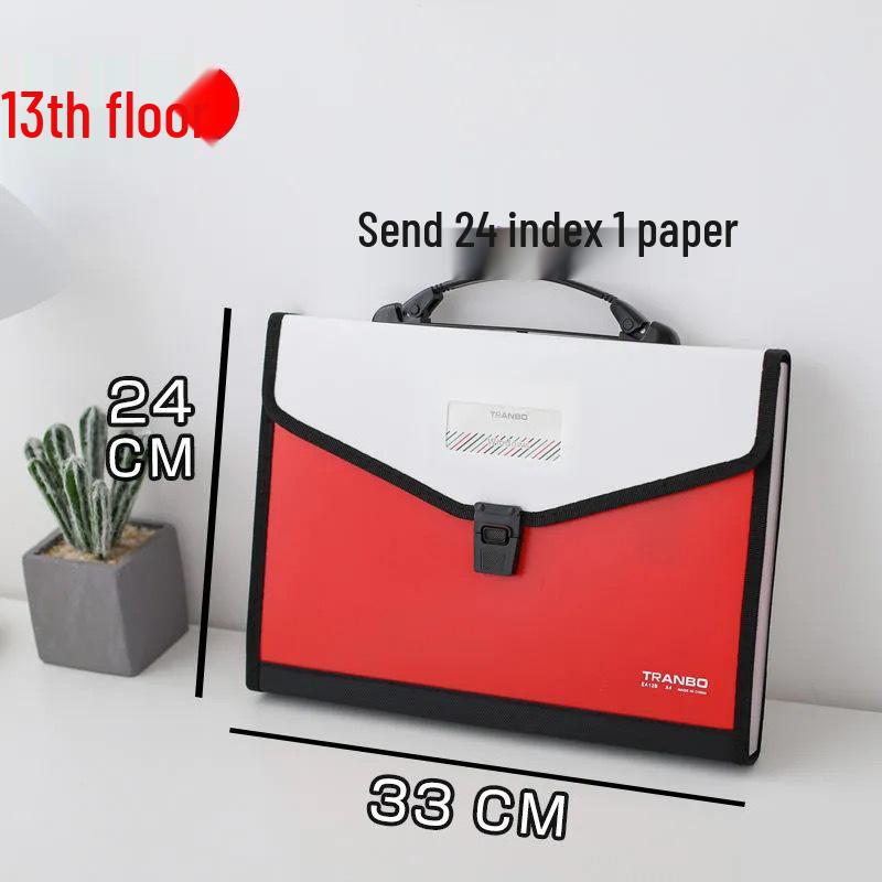 13-Pocket Accordion File Bag: Student Test Papers, Office Documents, Multi-Layer Large Capacity Storage