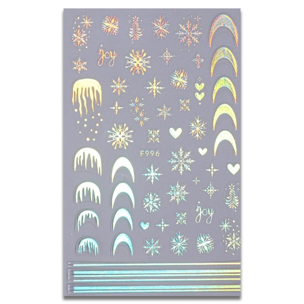 French Lines Christmas Laser Nail Stickers Christmas Nail Decorations  Christmas Party