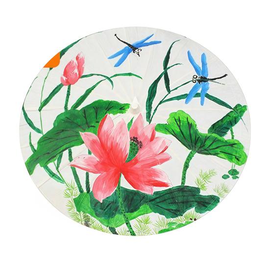 Çocuklar Kendin Yap Boyama Şemsiyesi El Yapımı Çin Japon Beyaz Kağıt Güneş Şemsiyesi Ahşap Saplı Dekoratif Yağlı Kağıt Şemsiye