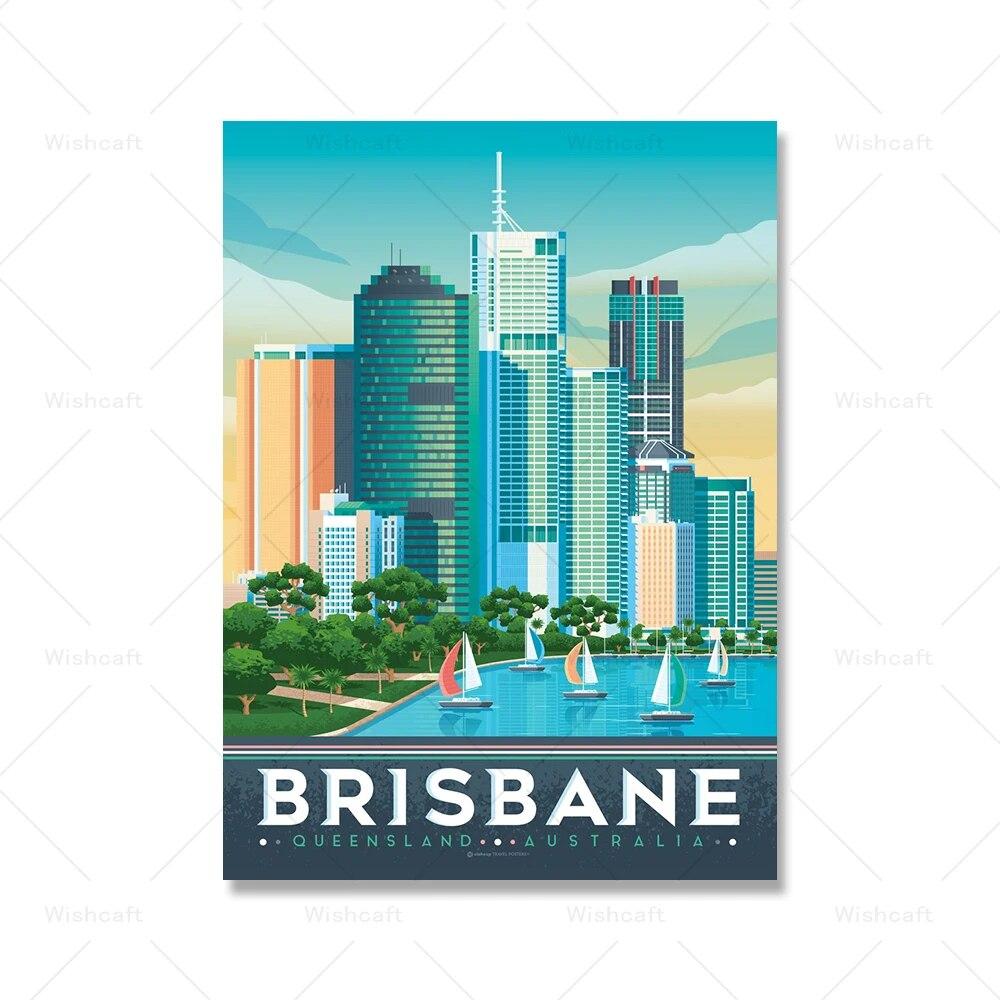 Gold Coast Melbourne Auckland Oceania Perth Travel Prints Brisbane Australia Posters Canvas Painting Nordic Decor Wall Pictures No Frame