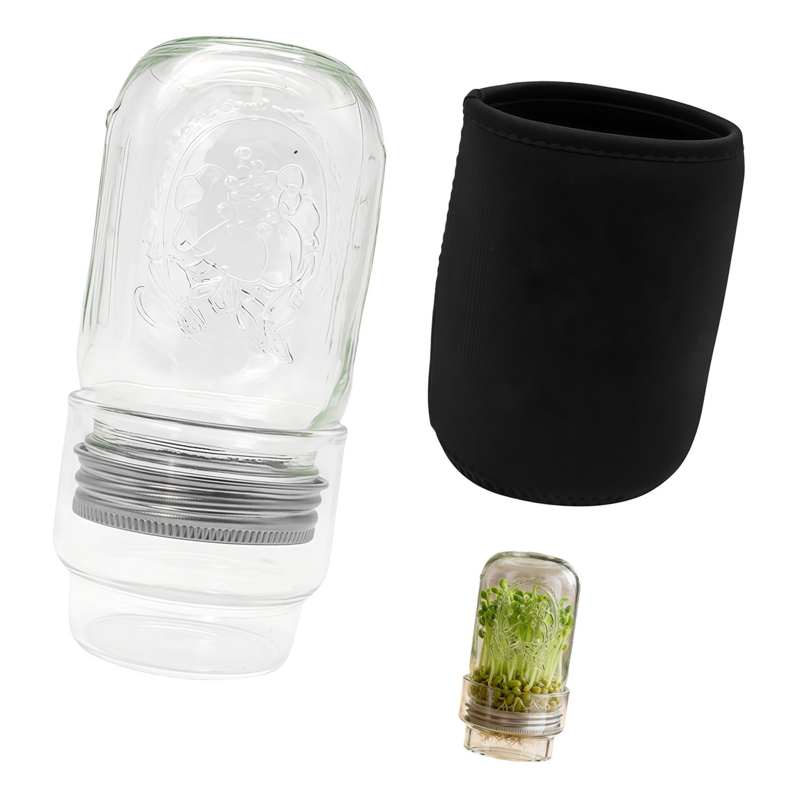 

Clear Wide Mouth Glass Sprouter Container Set With Lid For Fast Seedling Germination Vegetable Cultivation Accessories 1