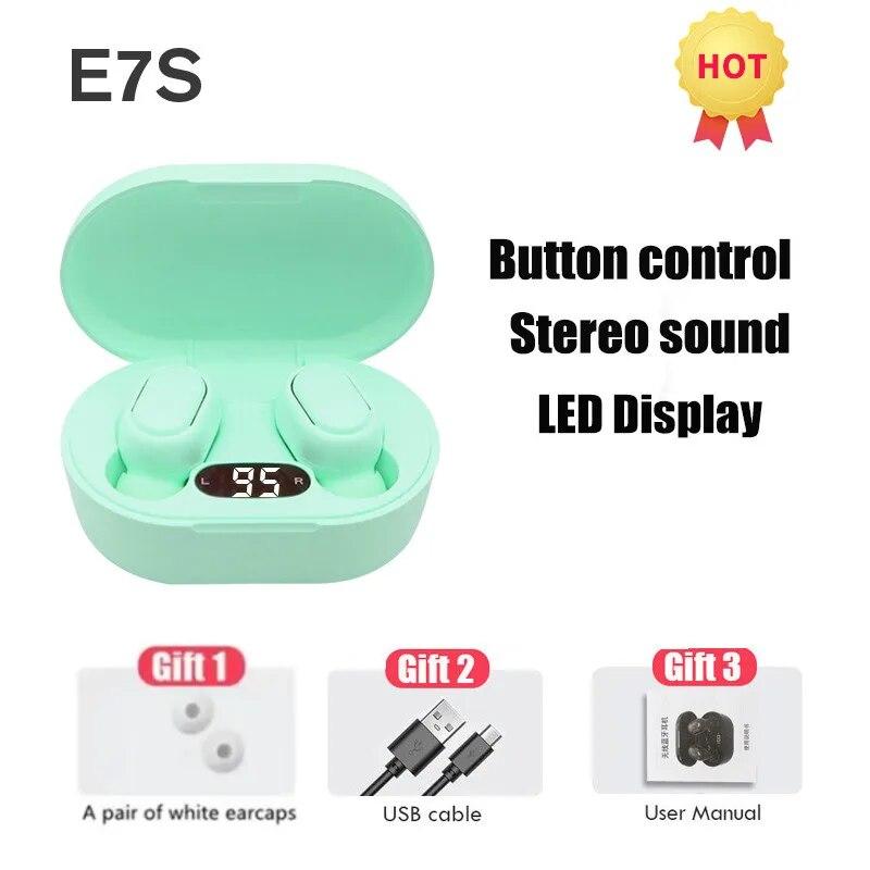 TWS E7S Fone 5.3 Bluetooth Earphones Wireless Headphones Noise Cancelling Earbuds with Mic Wireless Bluetooth Headset for Xiaomi