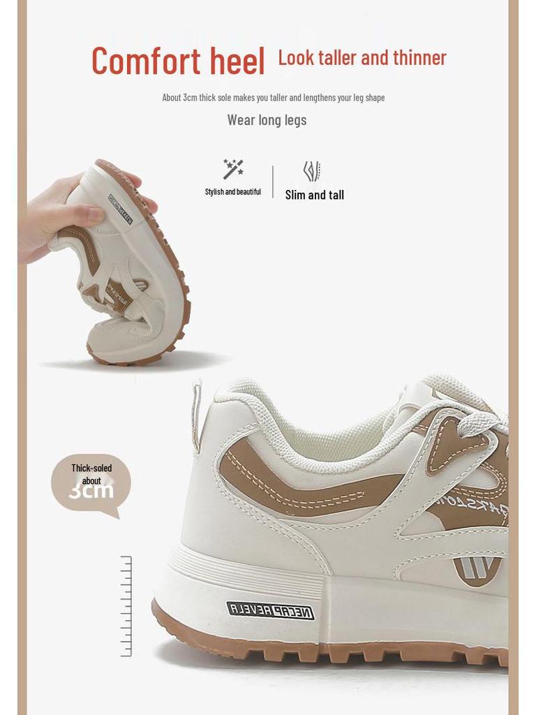 2024 Women's Lightweight Large Leather Running Shoes: Korean-Style Casual Sneakers