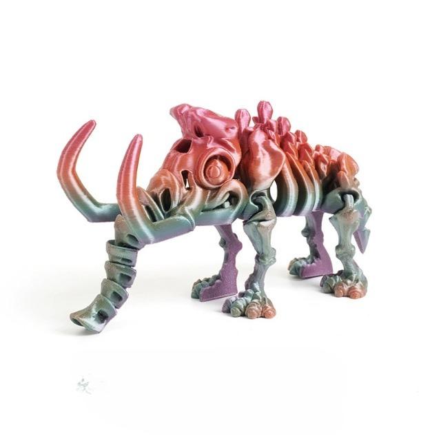 3D Printing Mammoth Dinosaur Model – Full Jointed Movable Figurine, Realistic Desktop Craft Ornament & Gift