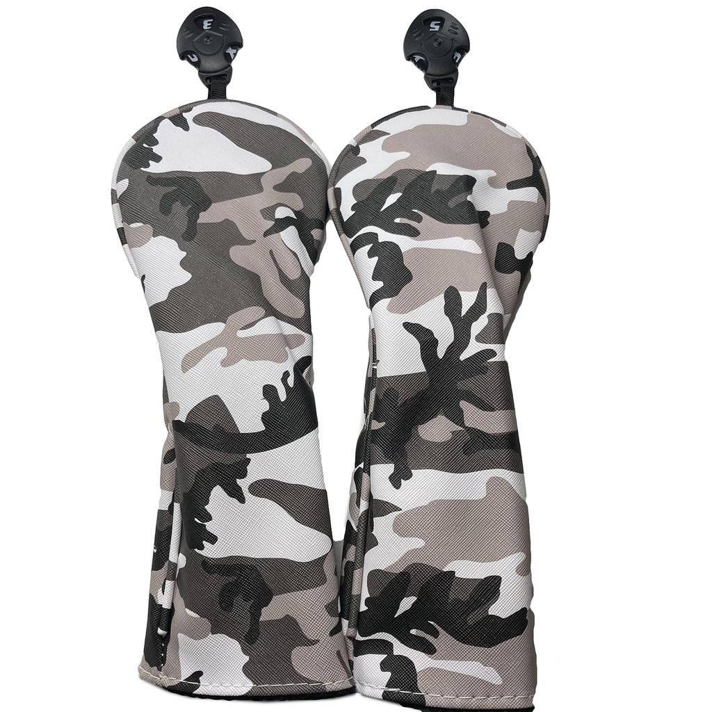 Camouflage Pattern Fairway Wood Head Set of Available In 4 Colors Covers, 2, (gray)