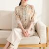 Women's Summer Style Chinese Style Set, Middle Aged and Elderly Chinese Style Shirt+Nine Fen Pants, Elegant and Stylish Two Piece Set