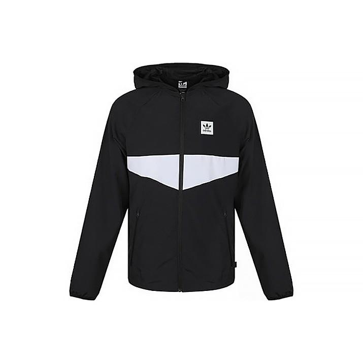 

adidas Originals hooded sports windproof loose knit jacket for men, black XS