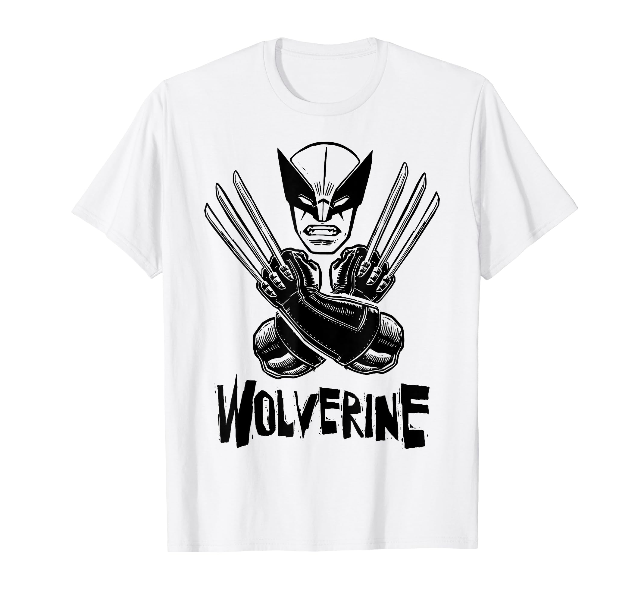 Marvel X-Men Wolverine Crossed Clothes Woodcut T-Shirt