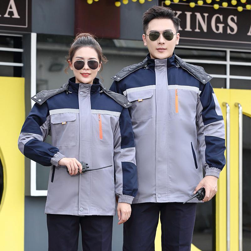 Winter work clothes liner removable cotton clothes top men's and women's cold storage labor insurance clothes cold cotton clothes embroidery