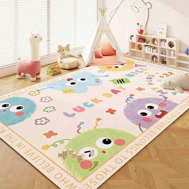 Cartoon Cute Pattern Child Carpet Living Room Sofa Bedroom Game Study Bathroom Entrance Door Mat Non-slip Kid Home Decor Rug