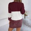 Fall Winter Lazy Wind Loose O-Neck Sweater Dress Women's Long Sleeve Straight Knit Pit Strip Wide Dresses