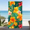 Weißer Hintergrund Tropische Plumeria Strandtuch Hawaiianische Blumenkunst Handtuch Großartig für Pooltage und Familienausflüge