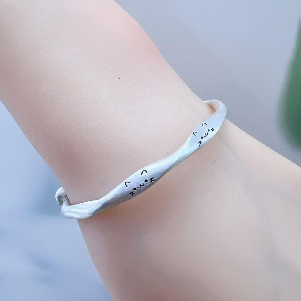 Classic Copper Bracelets Adjustable Cute Hand Bracelet Sweet Cat Bangle  Party