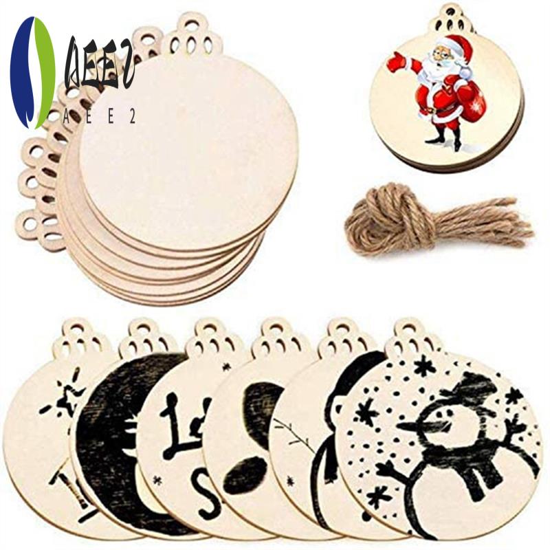 

AEE2-Wooden Crafts Christmas Wood Pendant Home Decoration Hand-Painted DIY Props Christmas Party Tree Accessories