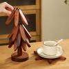 Tree Trivets for Hot Dishes Christmas Tree Shaped Heat Resistant Wood Coaster Decor Tabletop Protection Hot Pot Coaster for Home