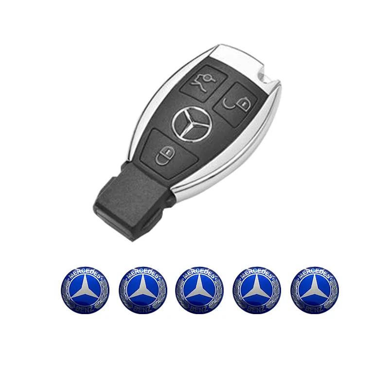 TXF4 14mm Car Key Emblem Stickers Accessories For Mercedes Benz AMG E S C A B Class GLE GLS CLS GLC CLA GLA GLK GLB W205 W206 W221