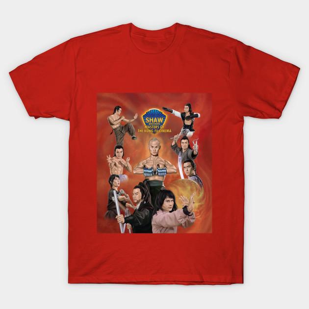 

Men Black Print T-shirt Shaw Brothers Stars No-Cut Transfer Paper Print Cotton Tshirt 3XL красный
