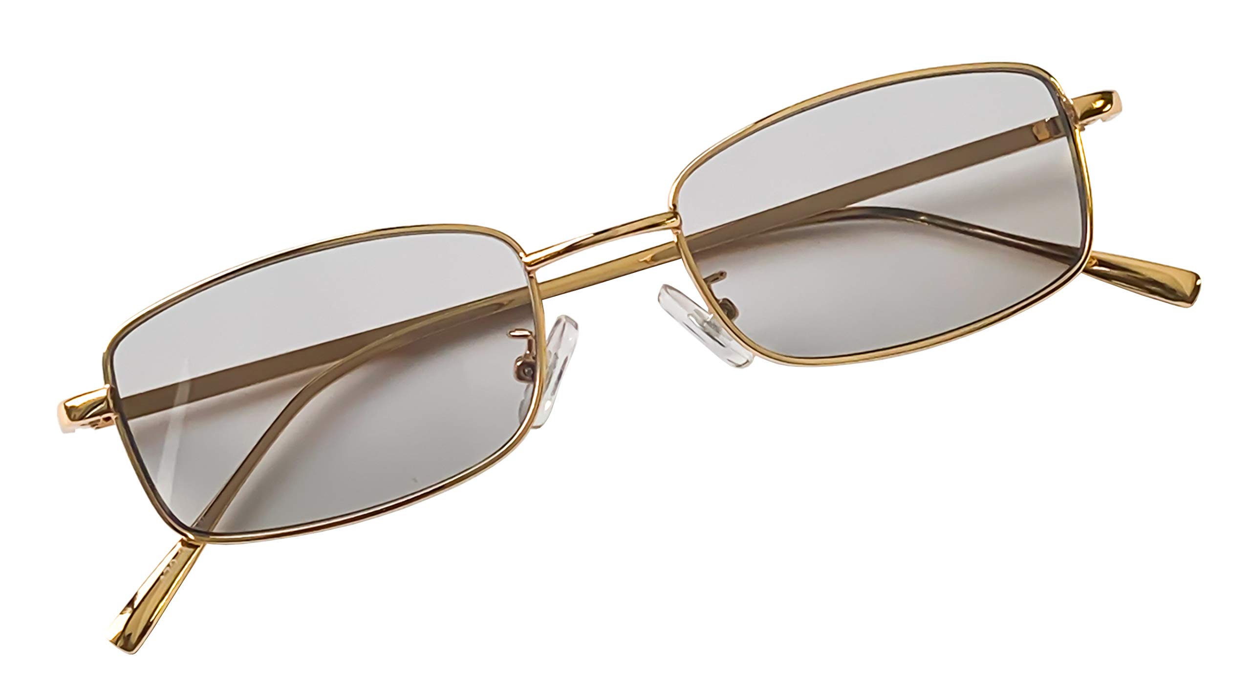 

CYPHUS Colored Sunglasses for Men and Colored UV Trendy Fashion Women, Unisex, Lenses, Square, Protection, (Gold/Light Smoke)