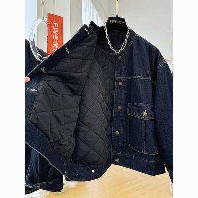 Casual Loose Padded Denim Jacket Women's Autumn and Winter Good-looking Short Cotton-padded Jacket