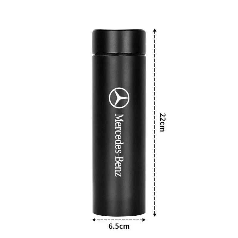 1 stk Bærbar Bil Smart Termosflaske Temperaturvisning Kopp For Mercedes Benz B/C/E/S-Klasse A-Klasse C200L GLC GLK CLA Tilbehør