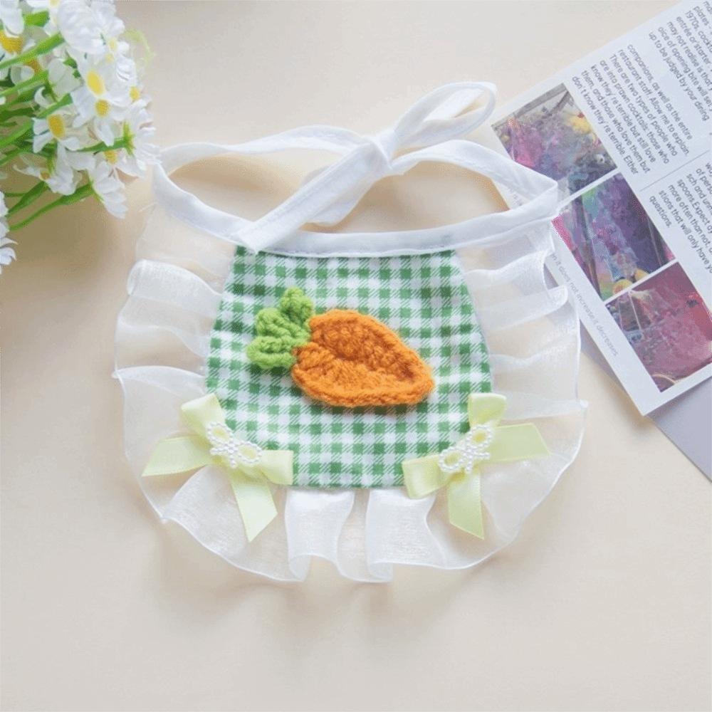 Cute Lattice Pet Scarf Lace Up Adjustable Animal Bib Cats Clothing Pet