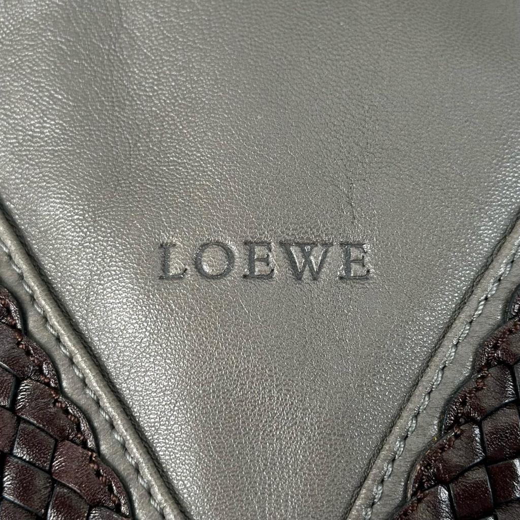 Loewe Shoulder Bag Gray Women Braid Used