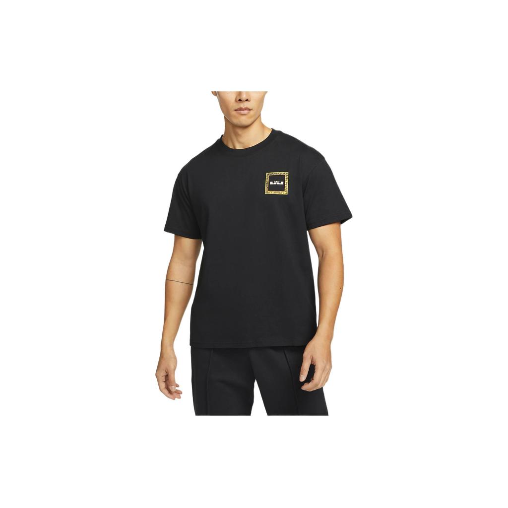 Nike Striped Back Print Basketball Crew Neck Casual Short-Sleeve T-Shirt Men Tops Black DQ1882-010