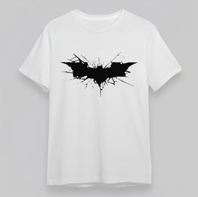 T-shirt Comoda Taglie Forti da Uomo Silhouette Pipistrello Gotica Bordo Scheggiato Grafica Tee USA