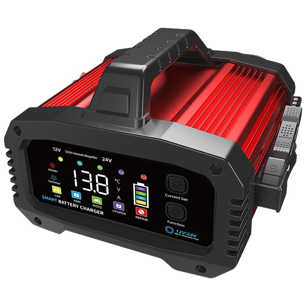 High Power 25A Smart 12V/24V Car Motorcycle Battery Charger