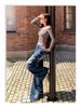Retro Blue High-Waisted Wide-Leg Jeans for Women – Autumn/Winter 2025 Collection, Floor-Length and Slimming Design