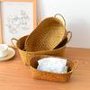 Rustic Woven Rattan Fruit & Snack Organizer Basket