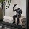 Unique Tabletop Ornaments 3D Printed Sitting Gentleman Ornament, Minimalist Abstract Faceless Figurine, Industrial Style Desk Decor Aesthetic