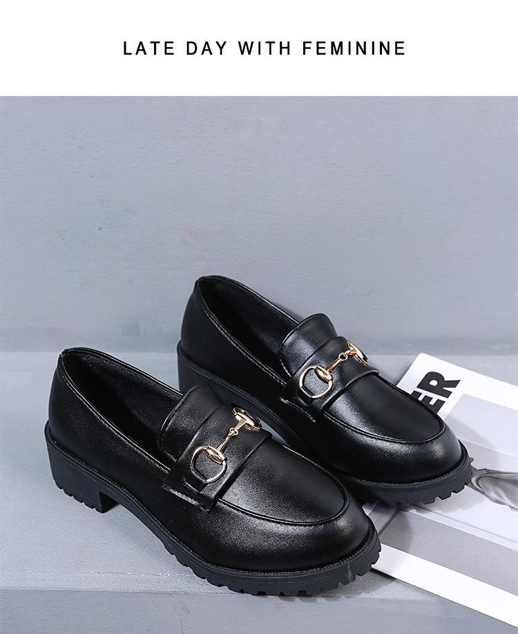 

2025 новые британские черные маленькие кожаные туфли аксессуары легкий рот универсальные повседневные трендовые одинарные туфли женские лоферы женские 40 матовый черный