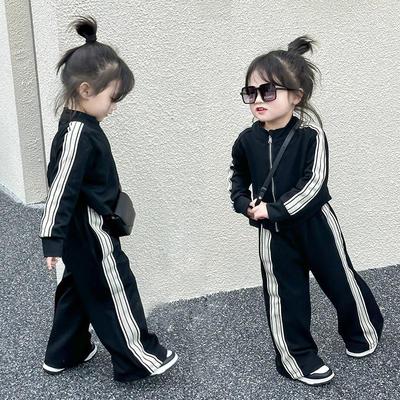 Conjuntos Casuales de Primavera Otoño para Niñas Chaqueta de Manga Larga + Pantalones 2 Piezas Ropa Trajes Deportivos para Niños
