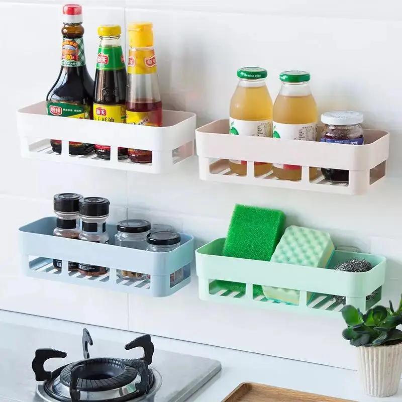 Wall Mounted Bathroom Shelf Durable Suction Cup Corner Drainage Shelf Dish Sponge Storage Rack Holder For Kitchen organizer