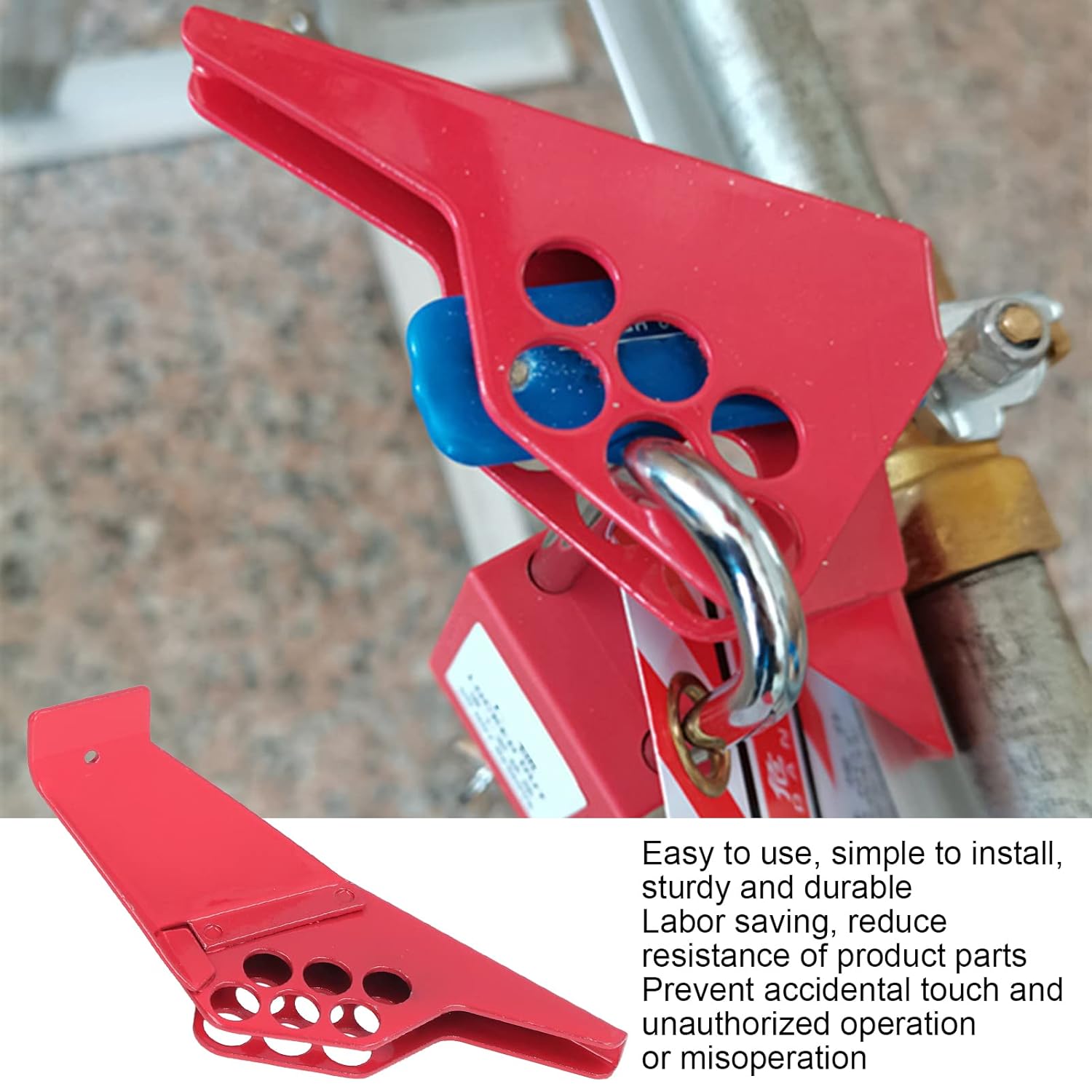 Блокиратор шарового крана, Красное устройство блокировки клапана, Стандартное встроенное устройство безопасности для диаметра трубы Dn8-Dn50 Малый Sbv-1(красный)