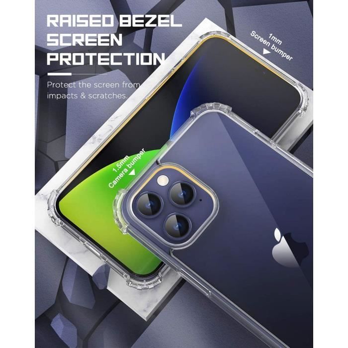 Coque pour iPhone 12 Mini - E.F.CONNECTION - Transparente - Protection renforcée - Anti-rayures - Anti-choc