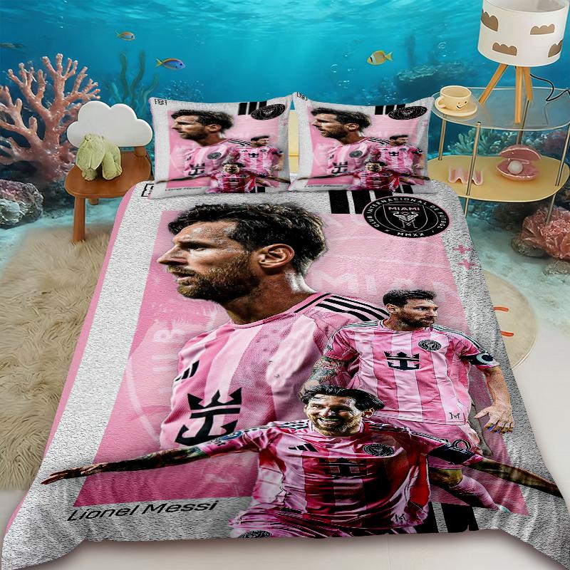 Duvet Cover Juego De Cama Lionel Messi, Juego Funda Nórdica Estrella De Fútbol, Juego Funda Edredón Doble Tamaño Para Decoración