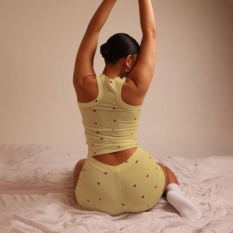 Slimming Two-Piece Knit Pajamas Set - Sexy & Elastic Hip-Wrapping Design for Homewear Fashion