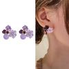 Fashion Retro Elegant Exquisite Crystal Flower Stud Earrings For Woman Light Luxury Temperament Y2K Jewelry Wedding Party Gift