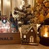 LED Luminous Wooden Christmas House Tabletop Decoration Ornament