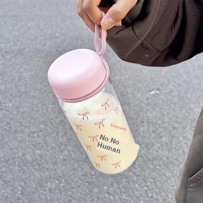 Bowknot Plastic Water Cup Student Portable Cold Drink Cup Coffee Juice Milk Portable Large Capacity Water Cup
