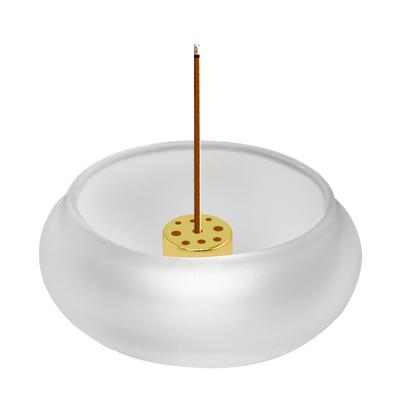 MrMrKura Transparent Glass Incense Burner, Small 2-Piece Set, Stylish Incense Holder, Cute Incense Dishes, Simple Incense Holder, Mini Buddhist