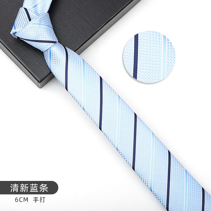 Men'S And Women'S Korean Version 6Cm Fashion Casual Professional Striped Hand-Made Thin Tie Groom Best Man Wedding Banquet Tie